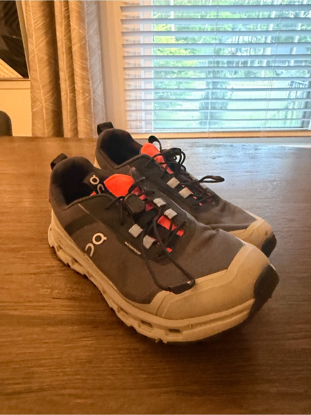 On Running Kids Cloudrunner Waterproof Sneakers - Gray with Orange Accents